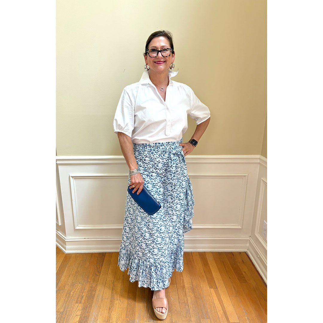 Sofia Wrap Skirt-Raindrops