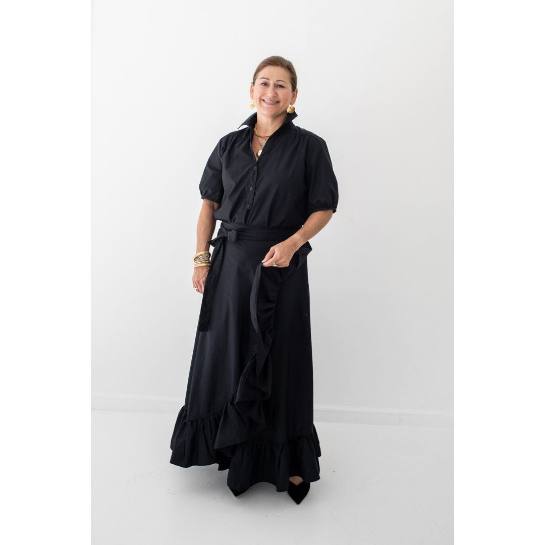 Kathya Popover Top - Black