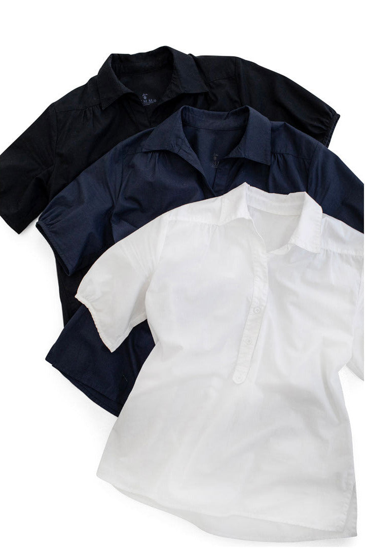 Kathya Popover Top - White