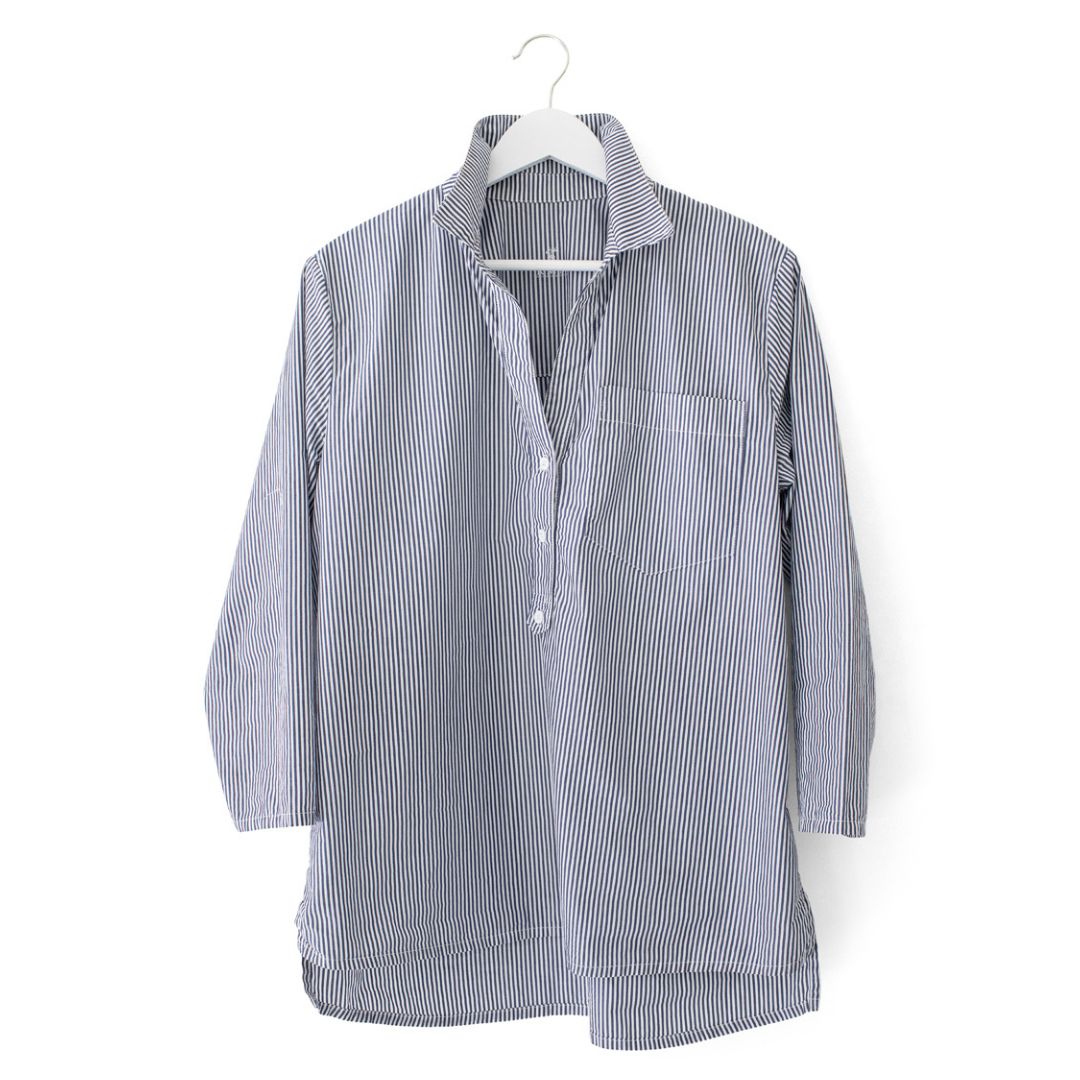 Lucia Top - Blue/White Pinstripe
