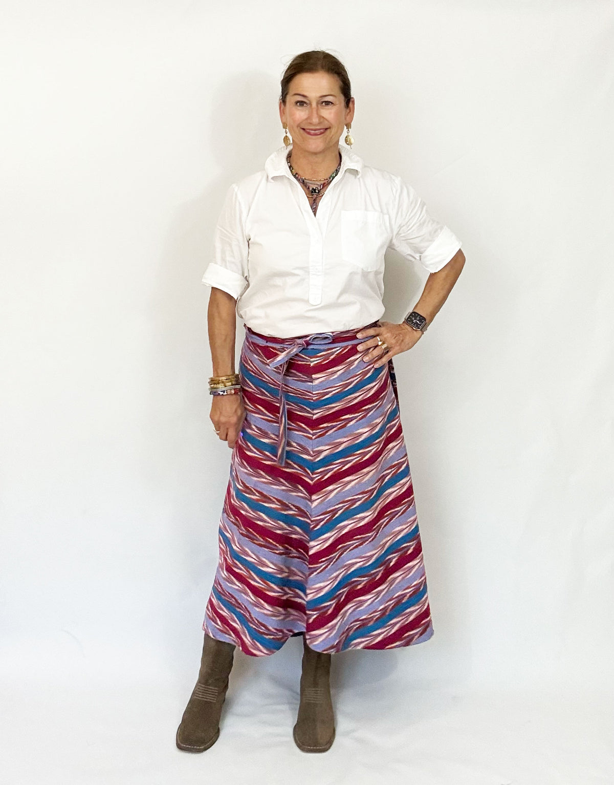 Antigua Skirt - Fuchsia Stripe