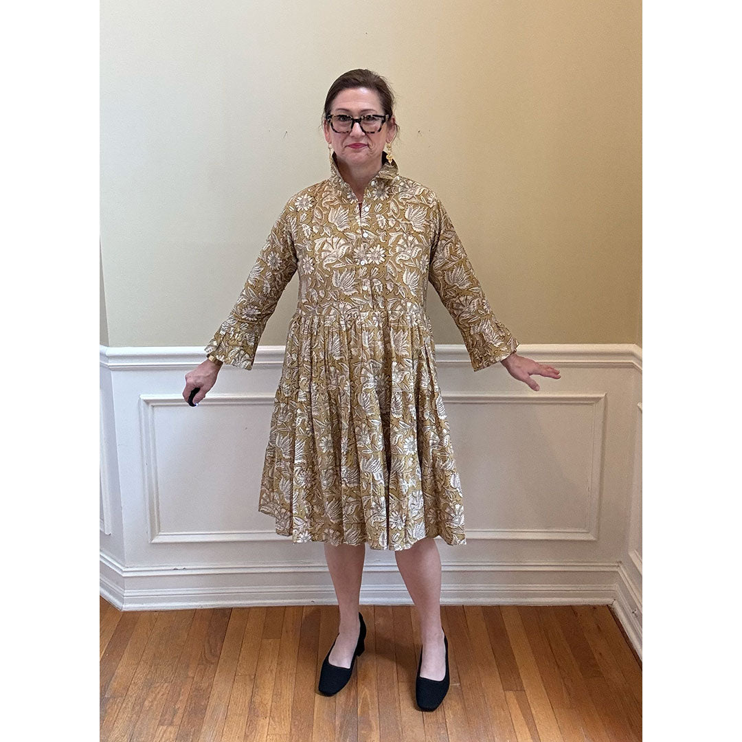 Charlotte Dress - Tan Floral