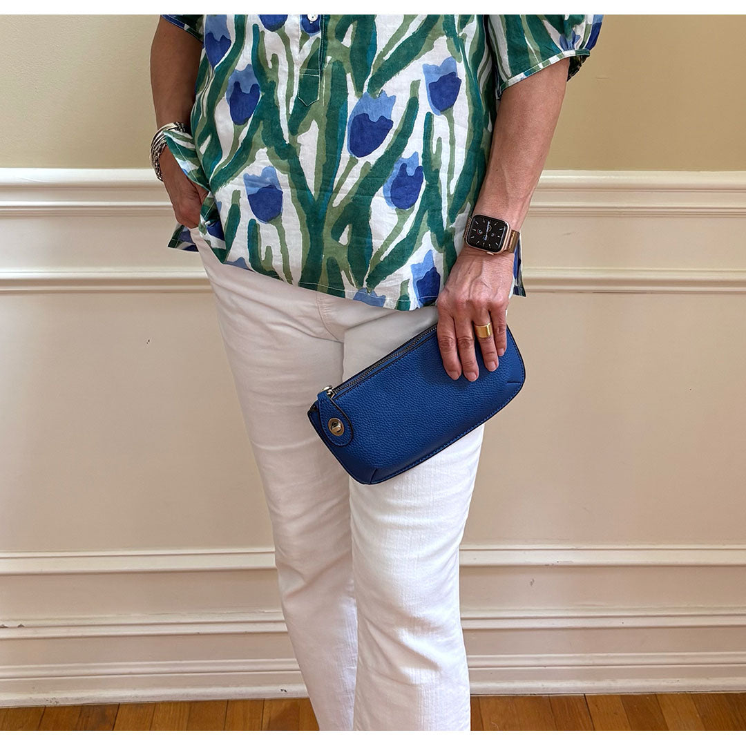 Clover Convertible Clutch - Cobalt
