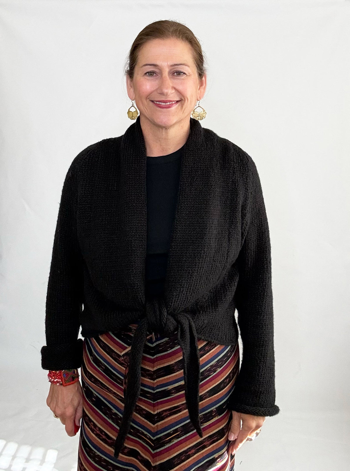 Cocoon Wrap Cardigan - Black