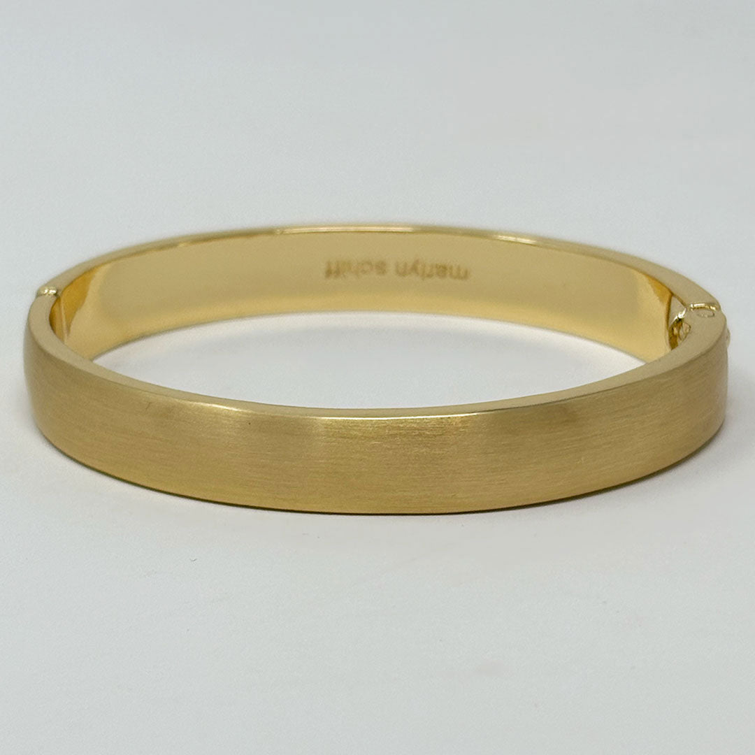 Gold Matte Hinge Bangle Bracelet - 10mm