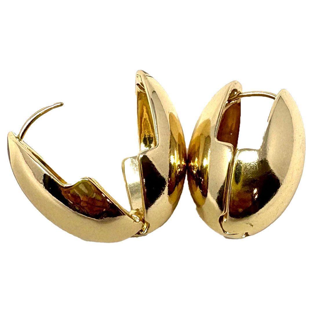 Gold Oval Hinge Earrings