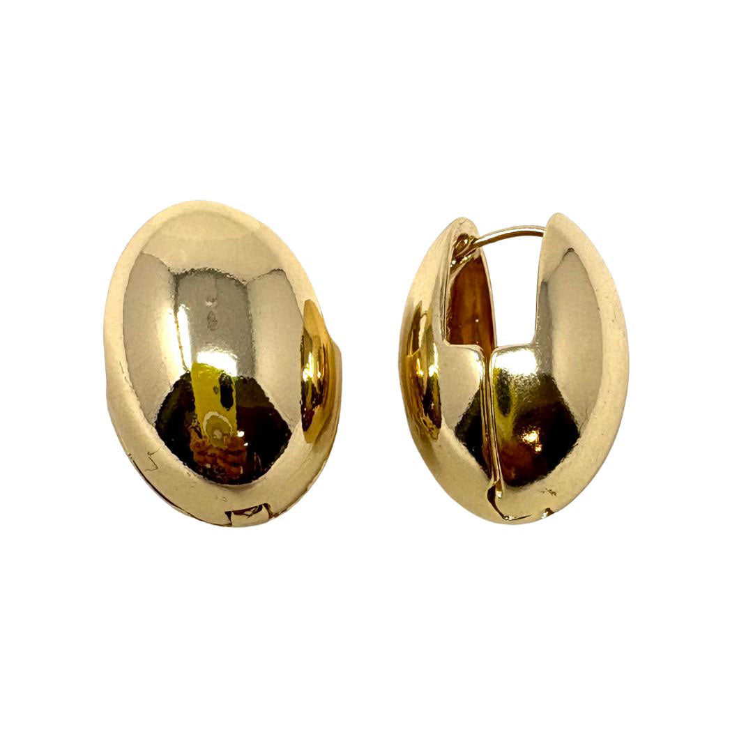 Gold Oval Hinge Earrings