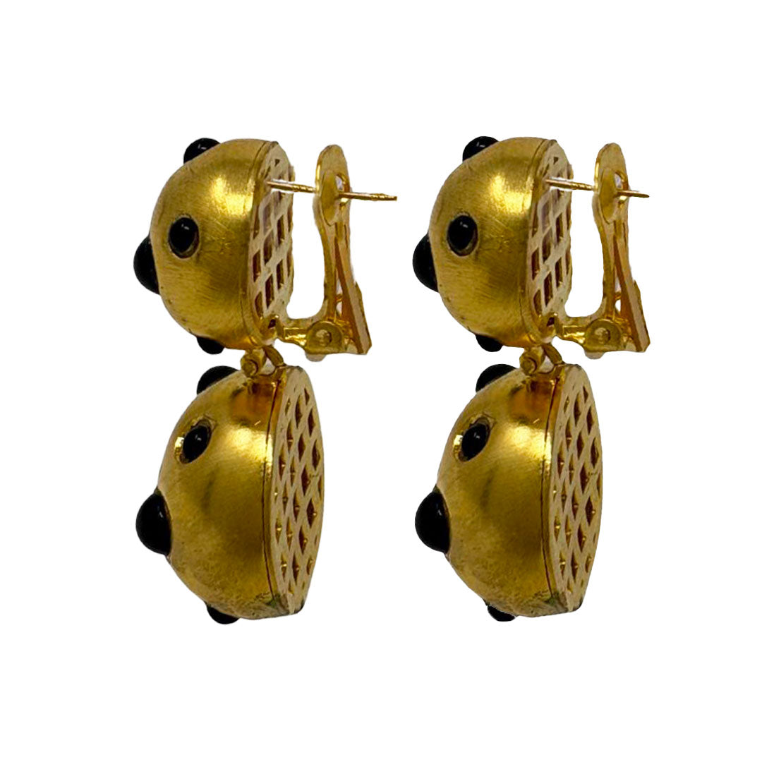 Button Drop Earrings
