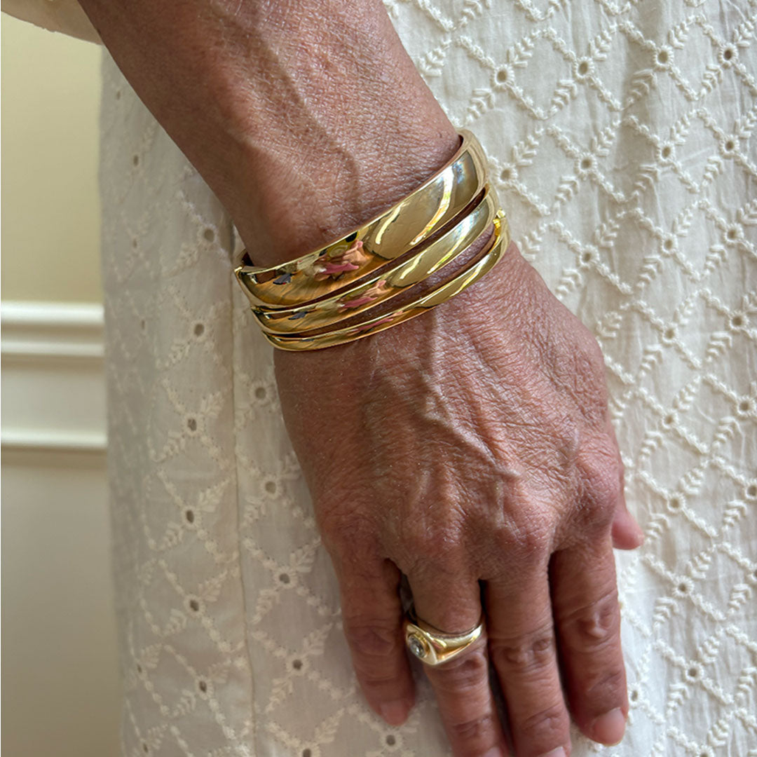 Gold Hinge Bangle Bracelet - 3mm