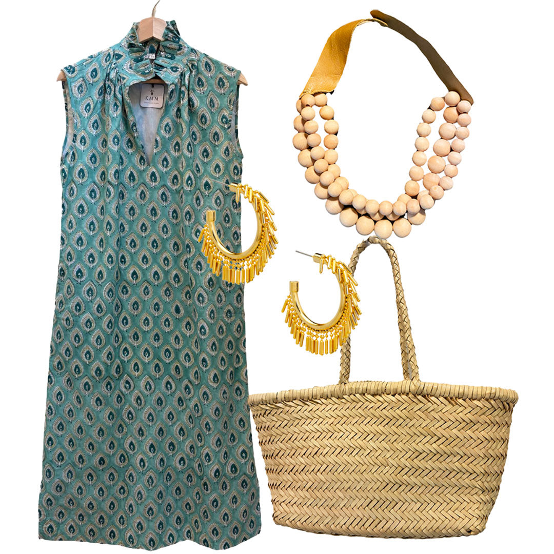 Kate Dress - Green Leaf Print