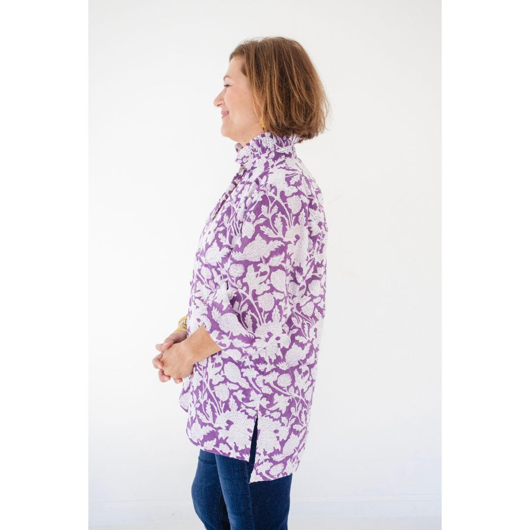 Ruffle Collar Top - Hyacinth