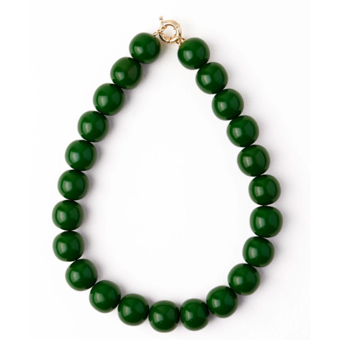 Iris Beaded Necklace - Green