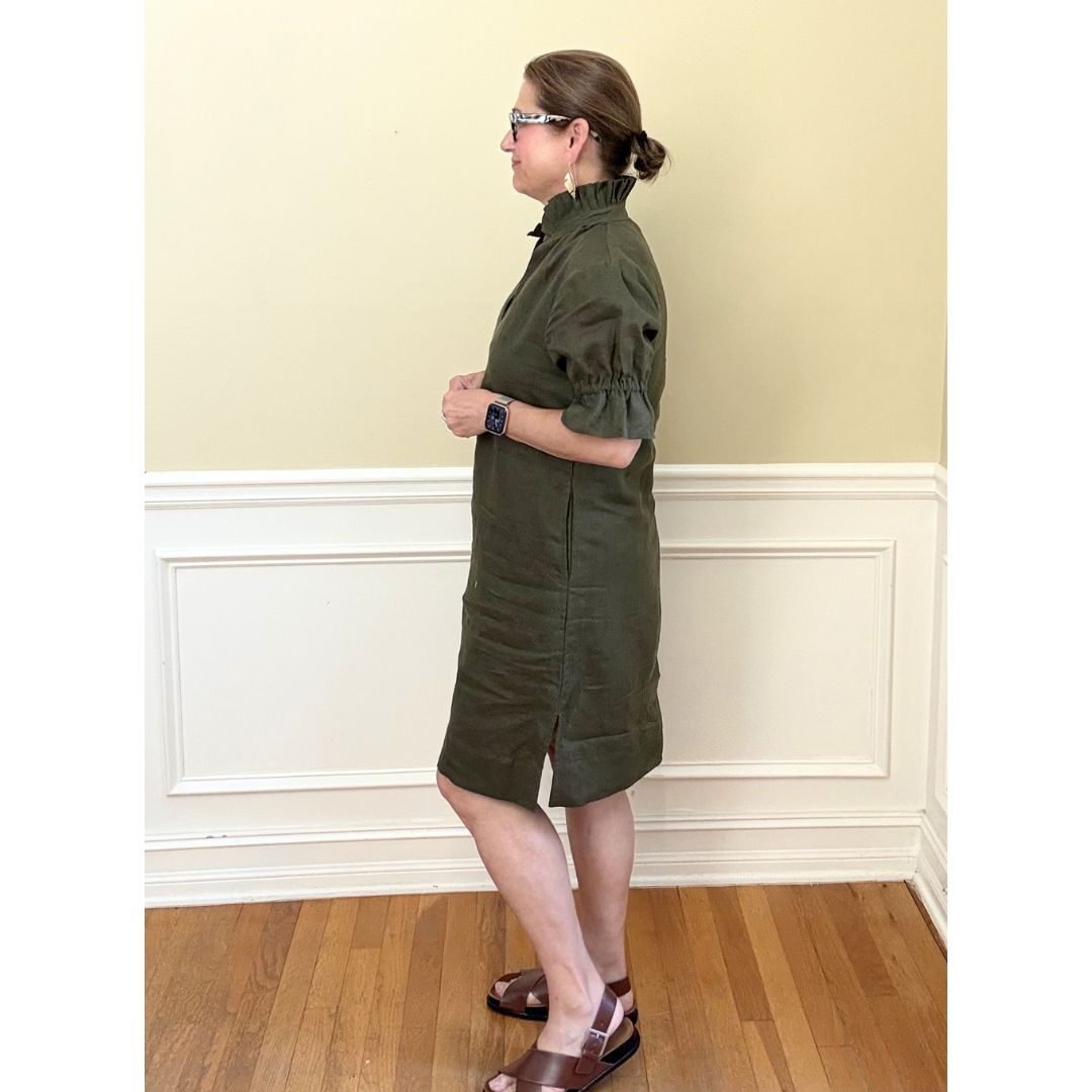 Linen Jillian Dress - Forest