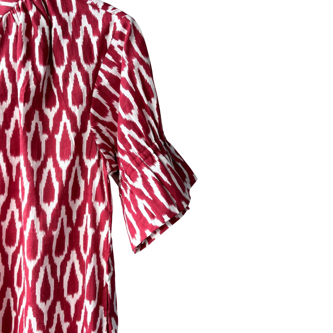 Jillian Dress - Crimson and White