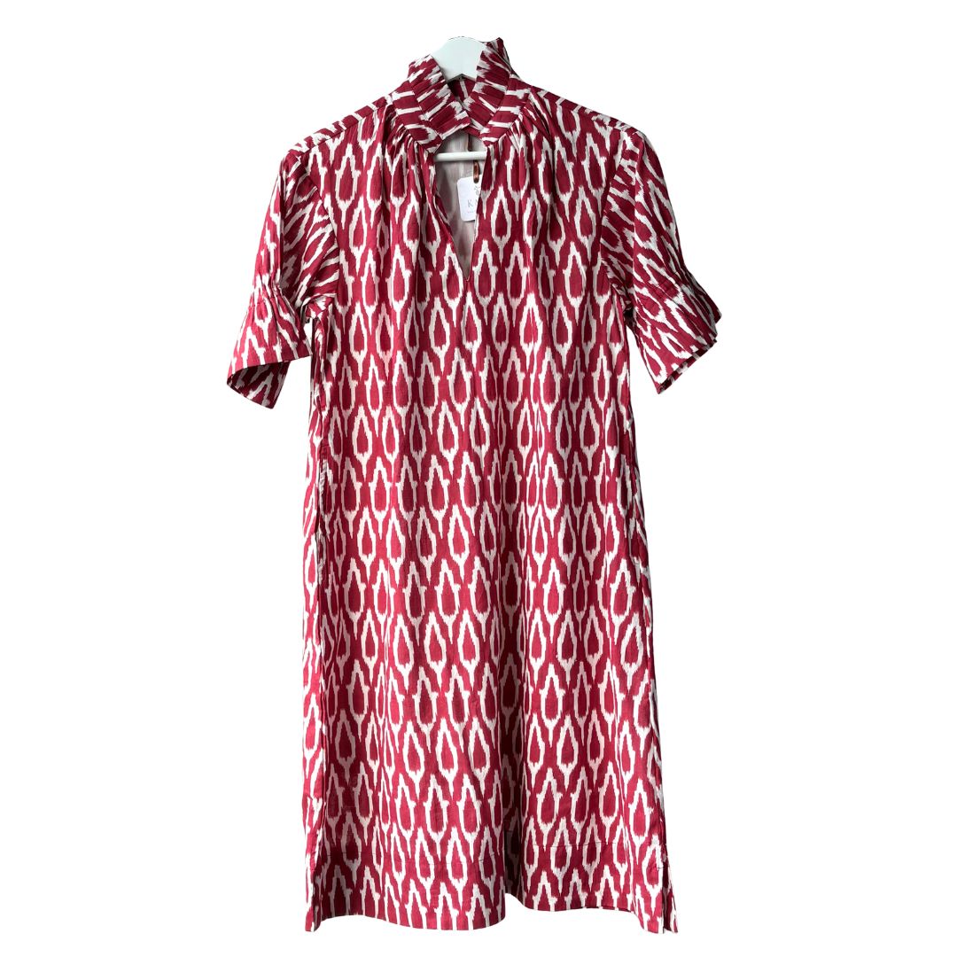 Jillian Dress - Crimson and White
