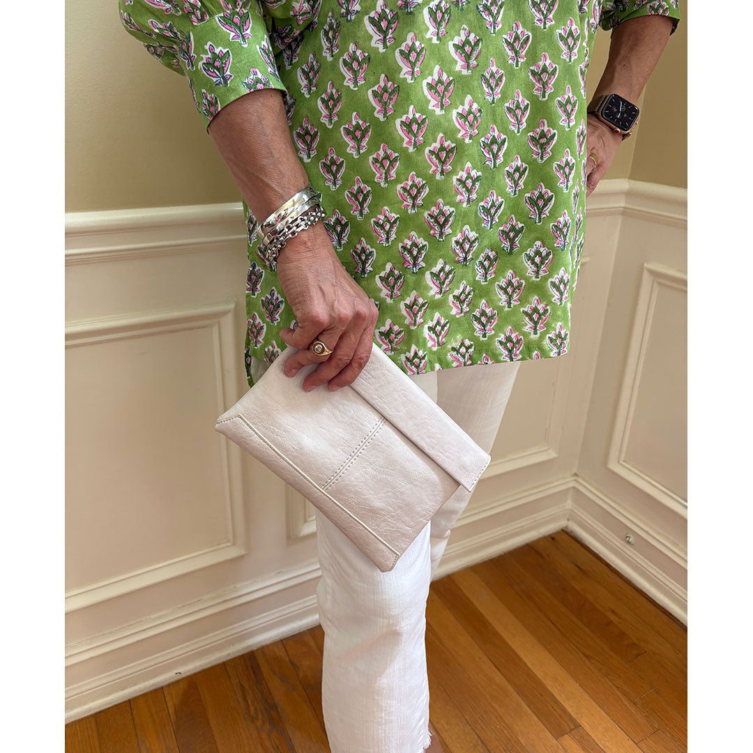 Kiara Foldover Bag - Porcelain