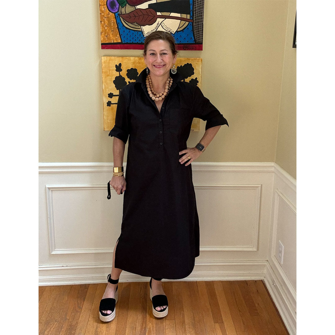 Lucia Shirt Dress - Black