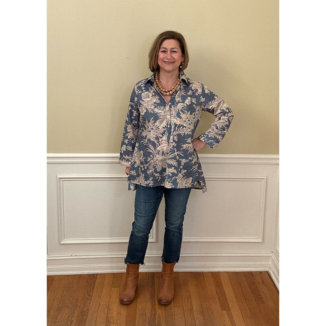Lucia Printed Top - Blue Floral