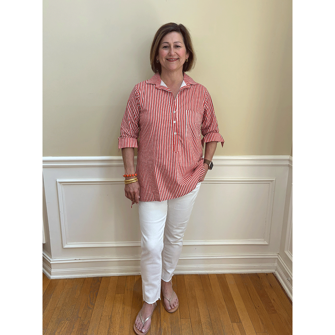 Lucia Top - Orange Stripe