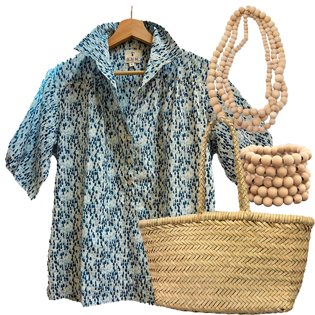 Kathya Printed Top - Raindrops