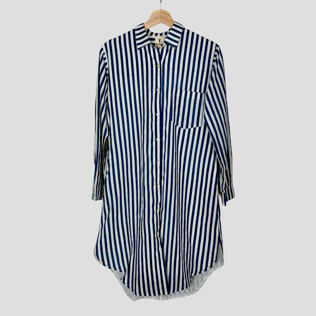 Lucia Short Dress - Blue and White Stripe