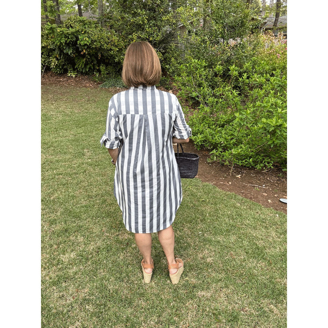 Lucia Short Dress - Wide Stripe