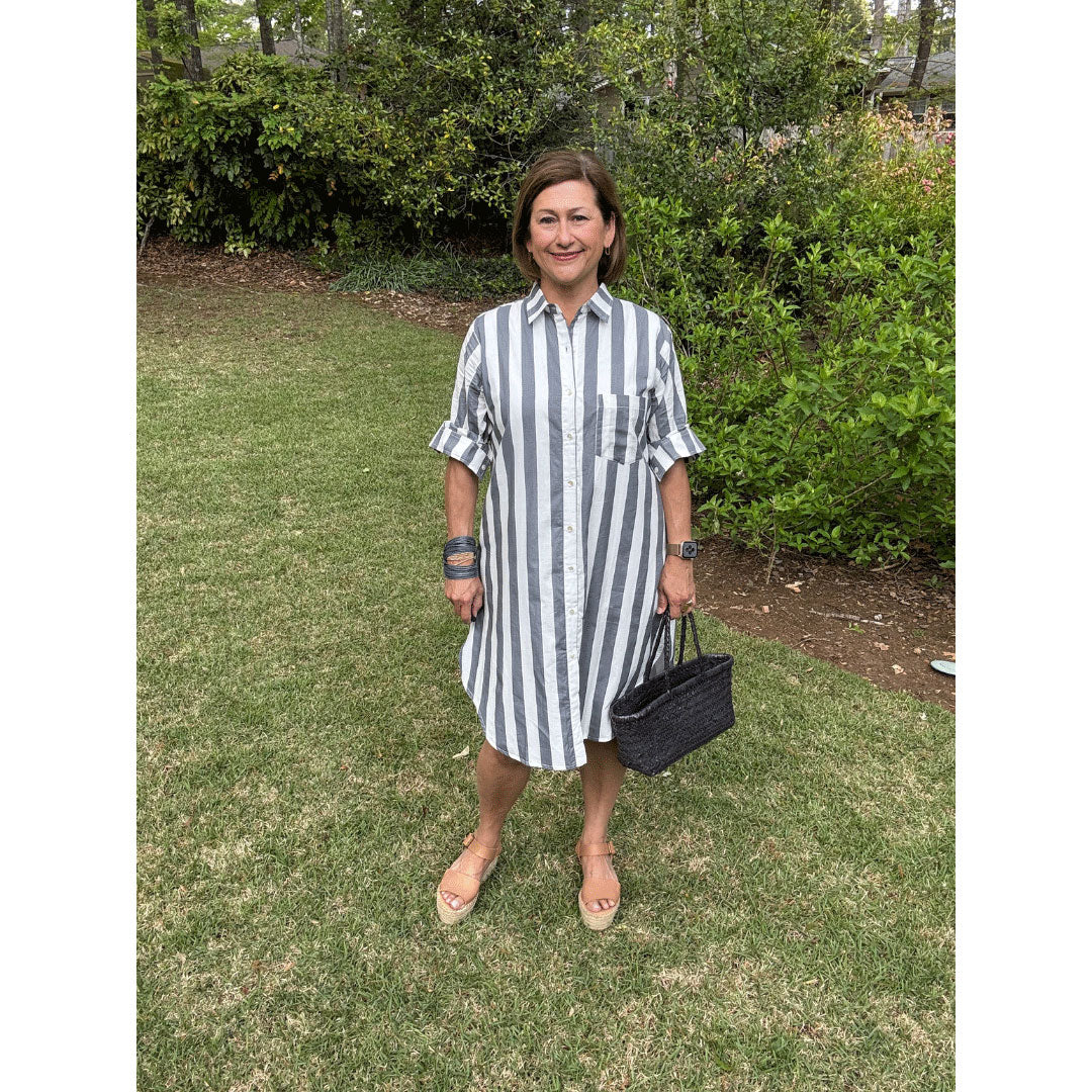Lucia Short Dress - Wide Stripe