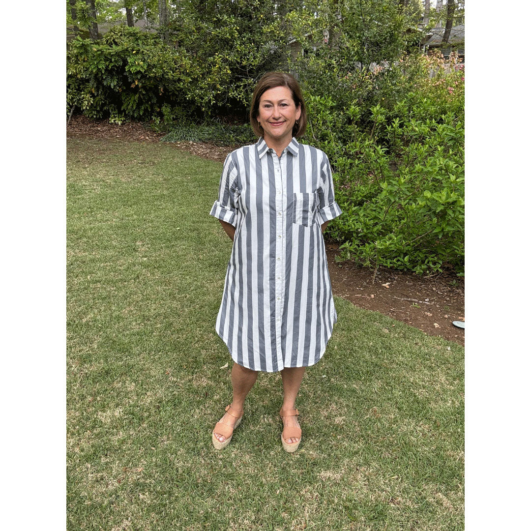 Lucia Short Dress - Wide Stripe
