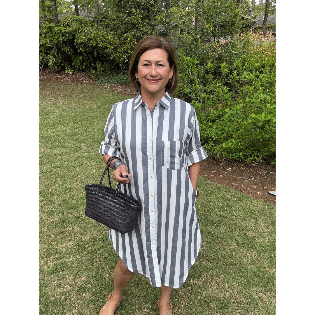 Lucia Short Dress - Wide Stripe