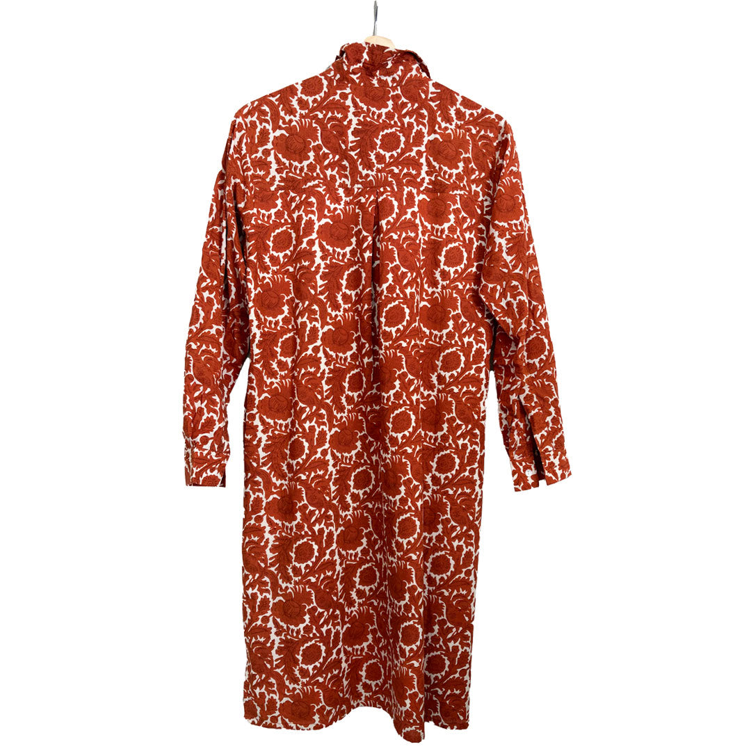 Lucia Short Dress - Rust Floral