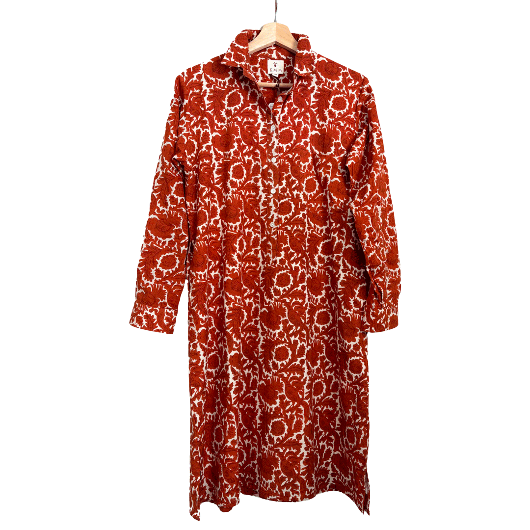 Lucia Short Dress - Rust Floral