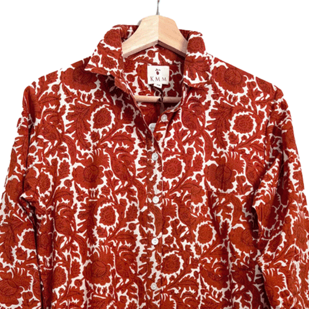 Lucia Short Dress - Rust Floral