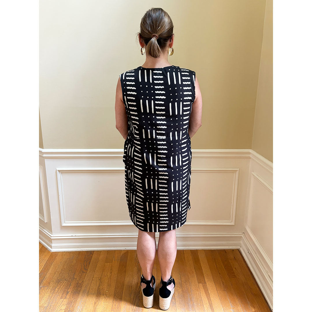 Mali Dress - Cream on Black