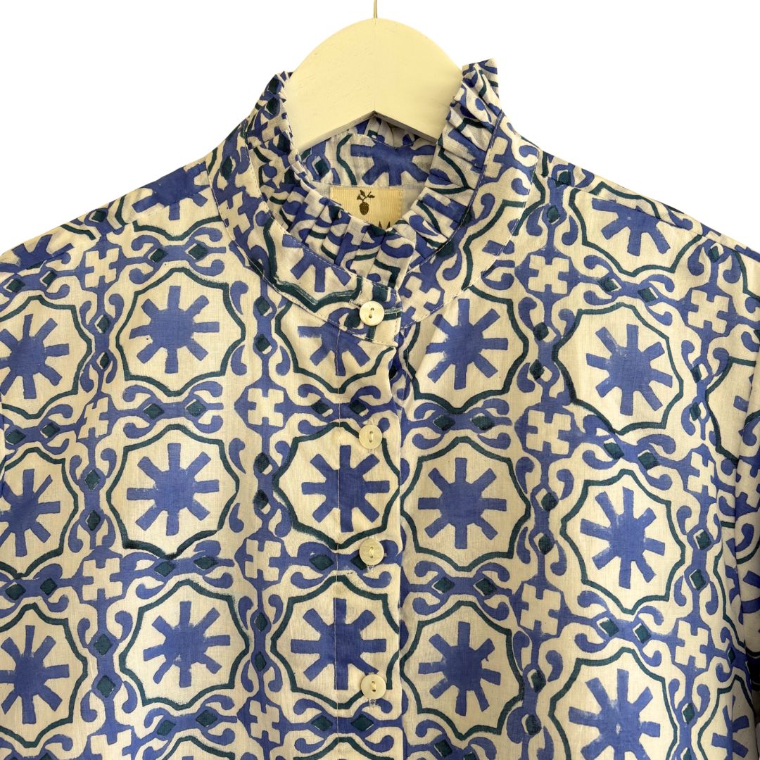 Margot Dress - Blue Geo