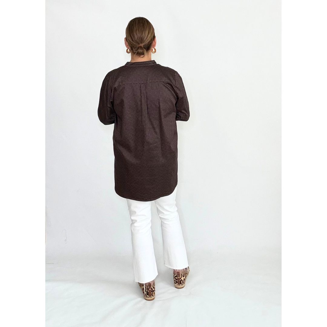 Margret Top - Brown/Black Geometric