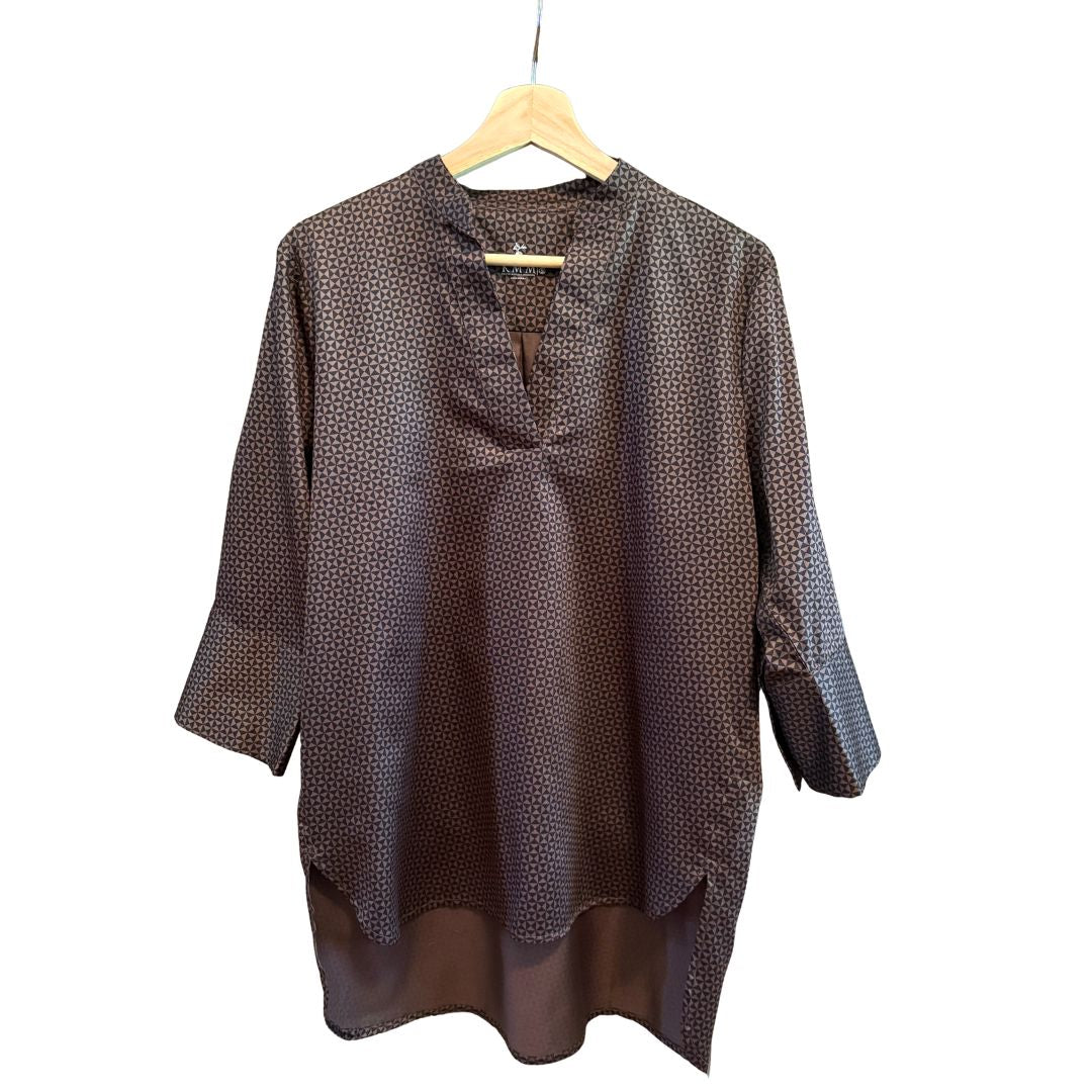 Margret Top - Brown/Black Geometric