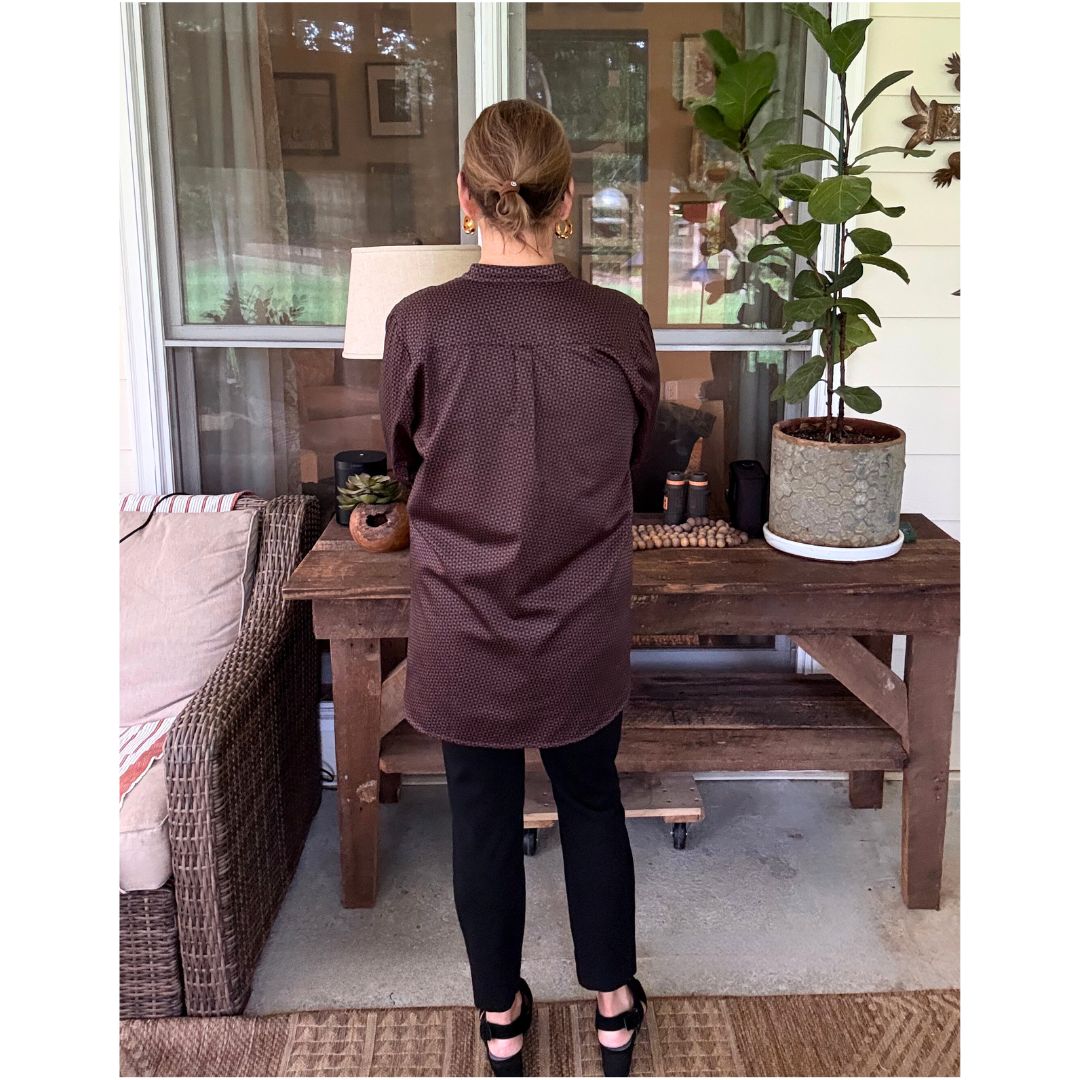 Margret Top - Brown/Black Geometric