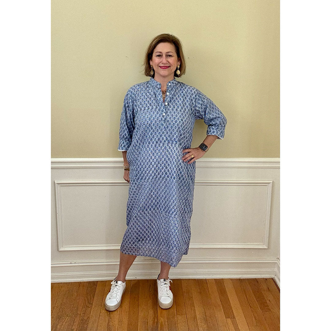 Maye Dress - Blue on Blue