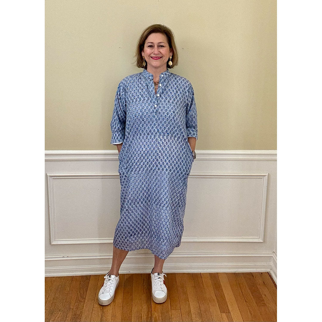 Maye Dress - Blue on Blue