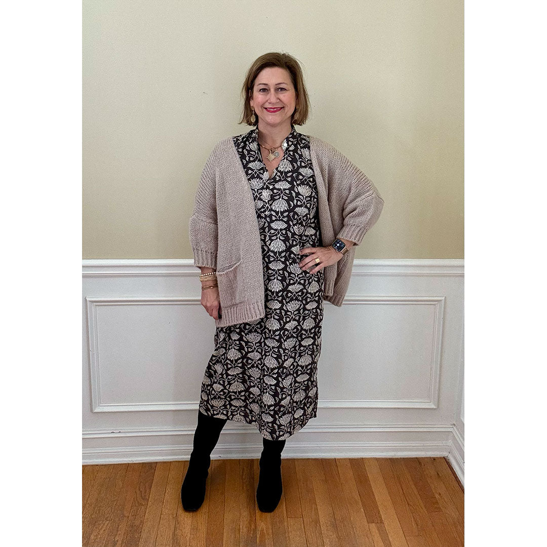 Maye Dress - Black and Cream Floral