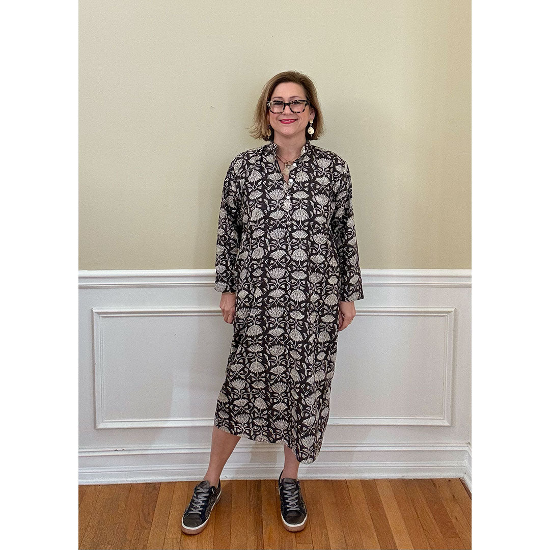 Maye Dress - Black and Cream Floral