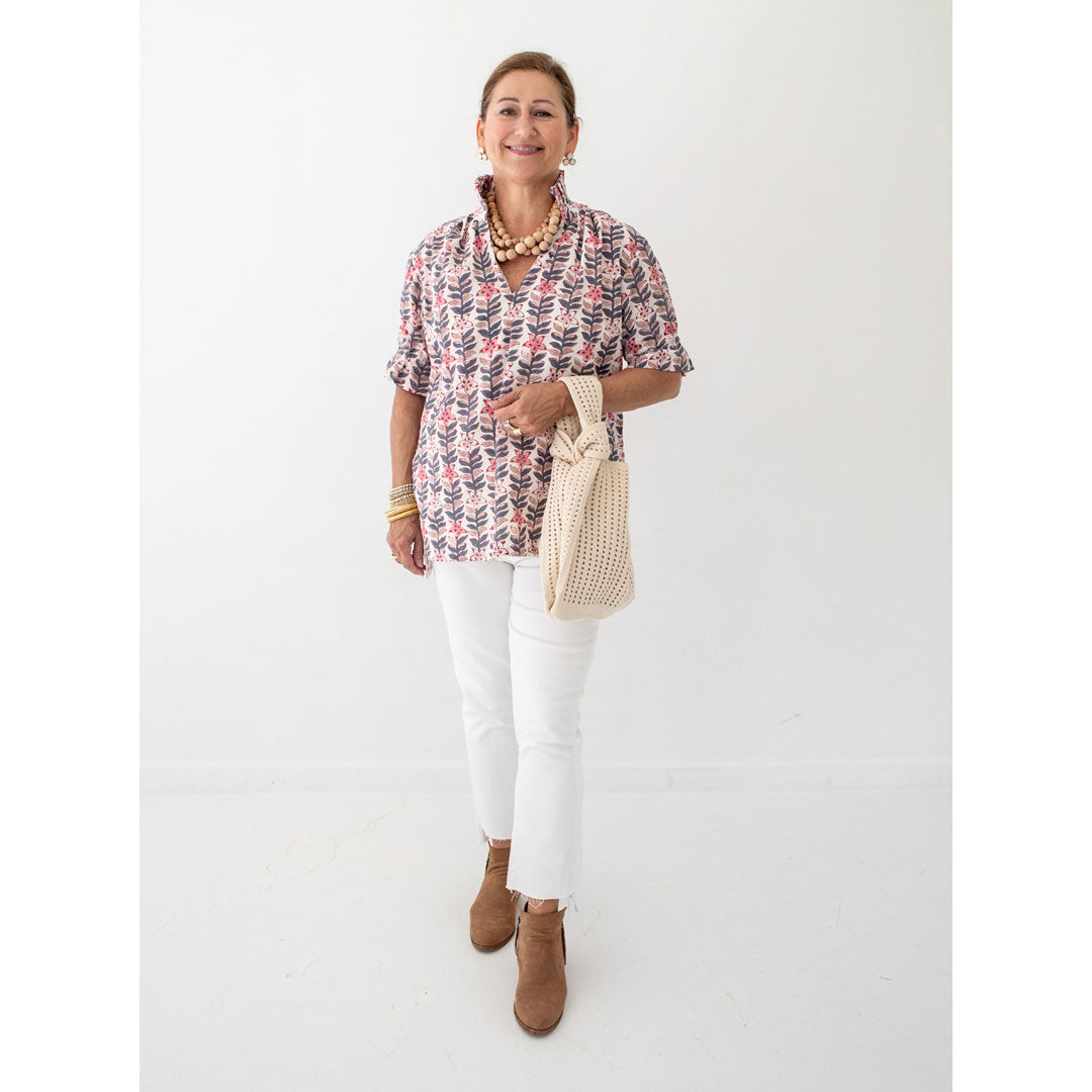 Merritt Top - Pink/Green Floral