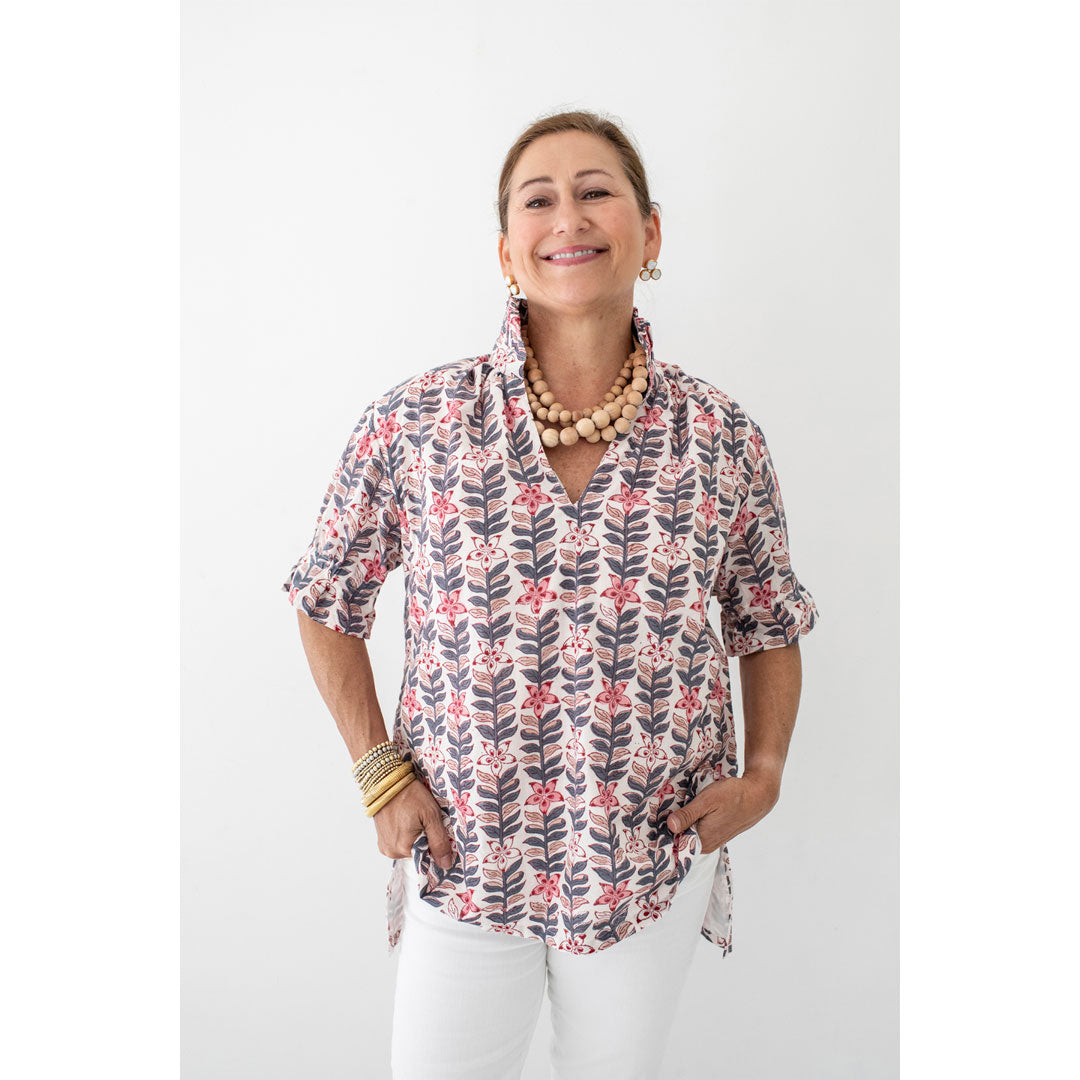 Merritt Top - Pink/Green Floral