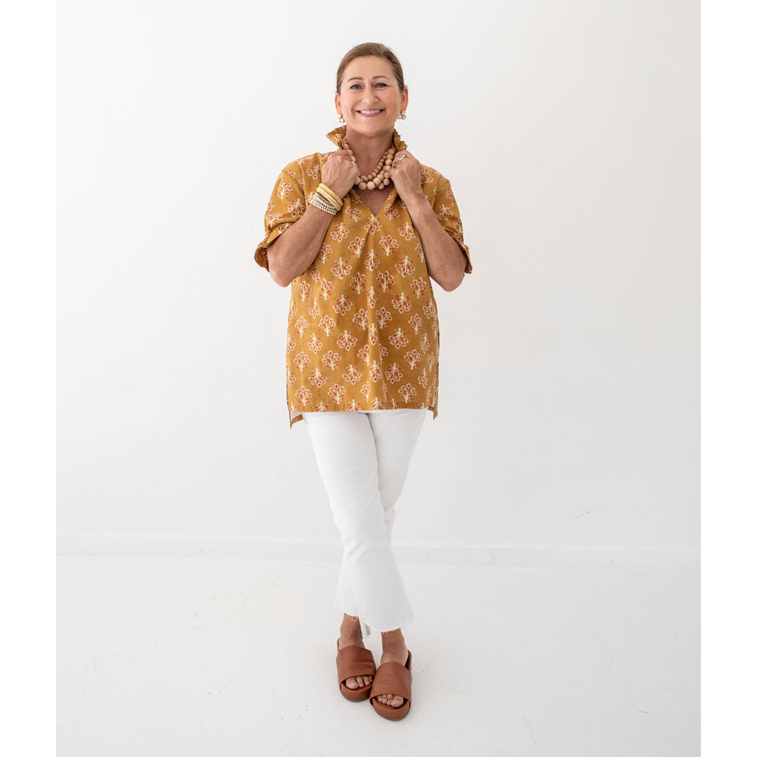 Merritt Top - Saffron and Scarlet
