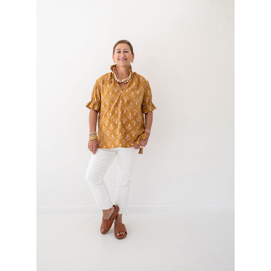 Merritt Top - Saffron and Scarlet