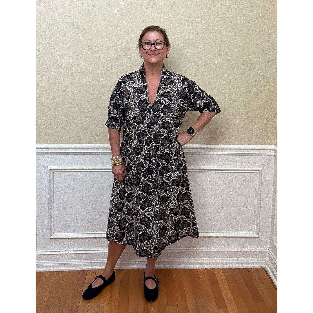 Portugal Dress - Navy Floral