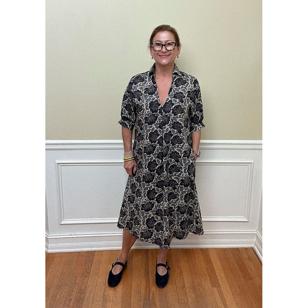 Portugal Dress - Navy Floral