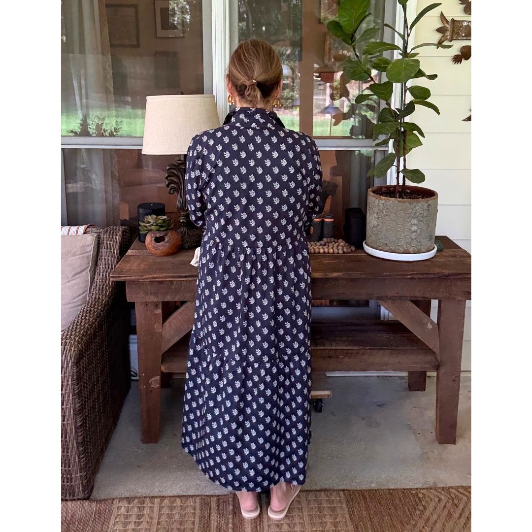 Ofelia Maxi Dress - Navy Berry