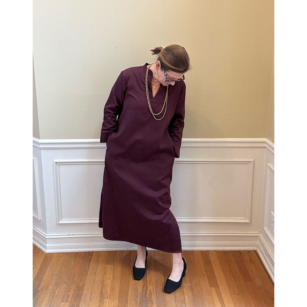 Poppy Long Caftan Dress - Aubergine