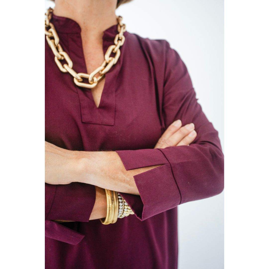 Poppy Long Caftan Dress - Aubergine